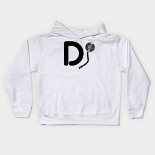 Dj Disc Jockey Turntable Arm Design Music Inspired Kids Hoodie